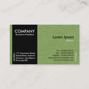 Tarjeta De Visita Black SideBand - Textura del Libro Verde