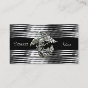 Tarjeta de visita Black Silver Phoenix Bird Jewel
