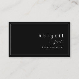 Tarjeta De Visita Black Simple Script Modern Luxury Professional
