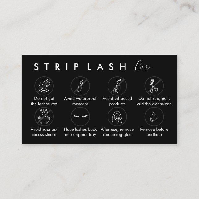 Tarjeta De Visita Black Strip Lash Afcare (Reverso)