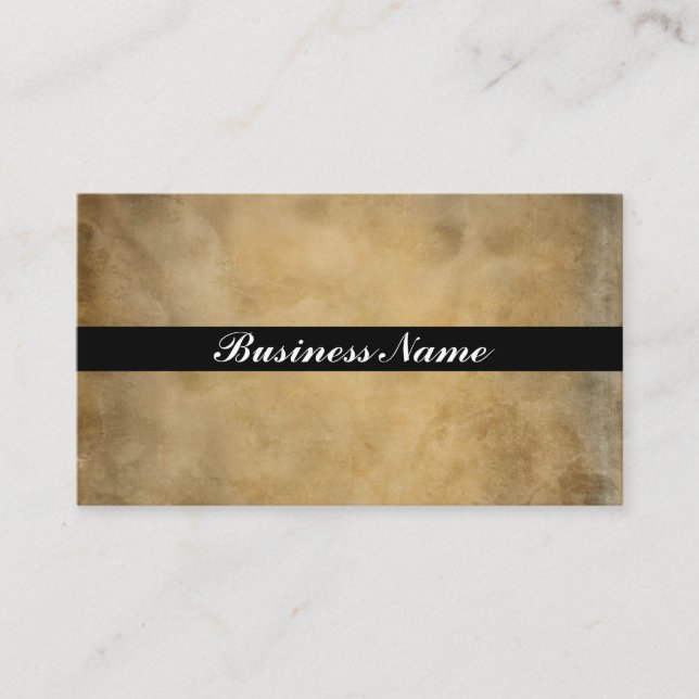 Tarjeta De Visita Black Stripe on an elegant Parchment Design (Anverso)