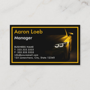Tarjeta De Visita Black Stylish Automotive Business Card