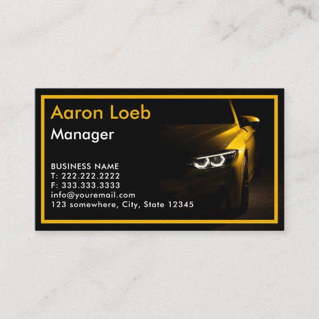 Tarjeta De Visita Black Stylish Automotive Business Card (Anverso)