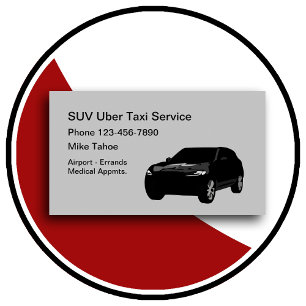 Tarjeta De Visita Black SUV Taxi Ride Share Car
