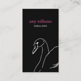 Tarjeta De Visita Black swan beauty style fashion elegant visit card