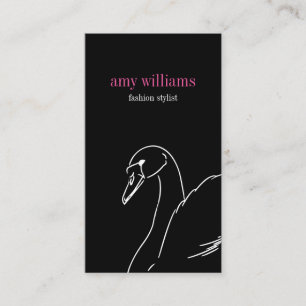 Tarjeta De Visita Black swan beauty style fashion elegant visit card