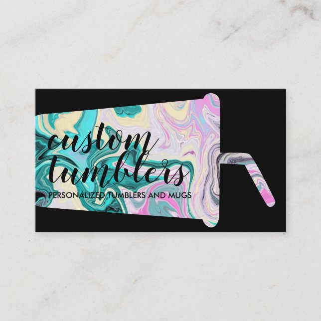 Tarjeta De Visita Black Tumbler viajero barquillo de artesanía (Anverso)