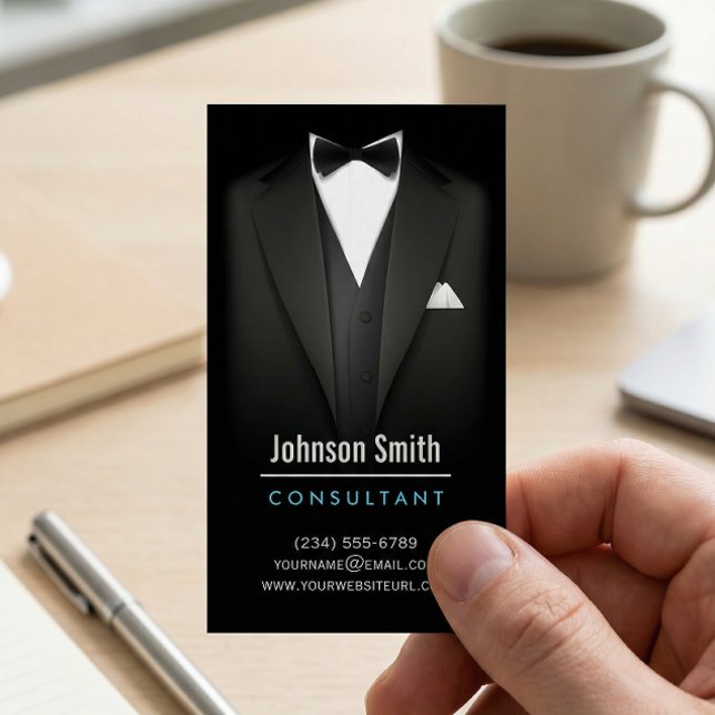 Tarjeta De Visita Black Tuxedo Businessman Suite - Mod Simple Stylis (Subido por el creador)