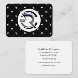 Tarjeta De Visita Black & White Bow Monogram Business Card