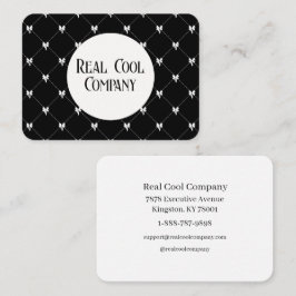 Tarjeta De Visita Black & White Bow Monogram Business Card