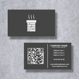Tarjeta De Visita Black White Chimney Sweing Service Card Business C