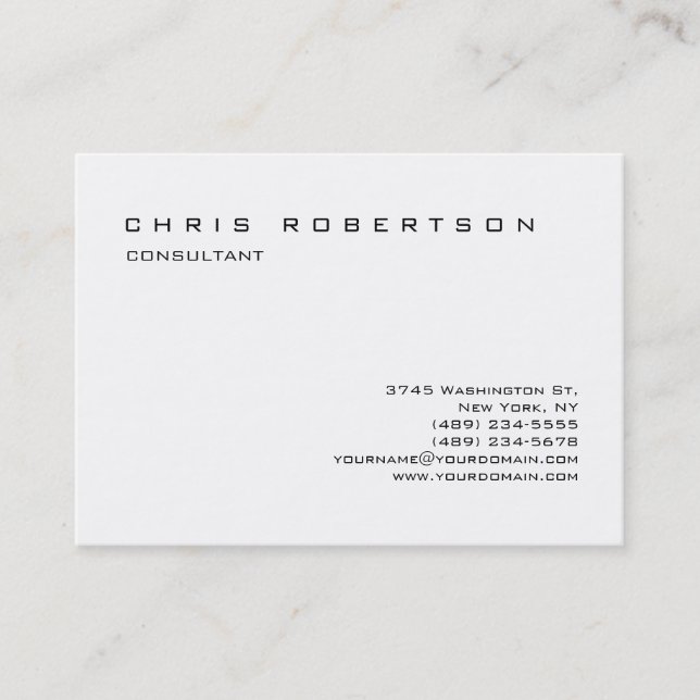 Tarjeta De Visita Black White Chubby Trendy Charming Business Card (Anverso)