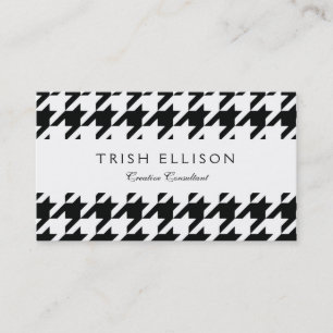 Tarjeta De Visita Black White Classic Houndstap Check