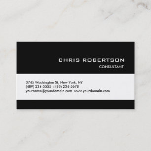 Tarjeta De Visita Black White Classical Trends Standard Business Car