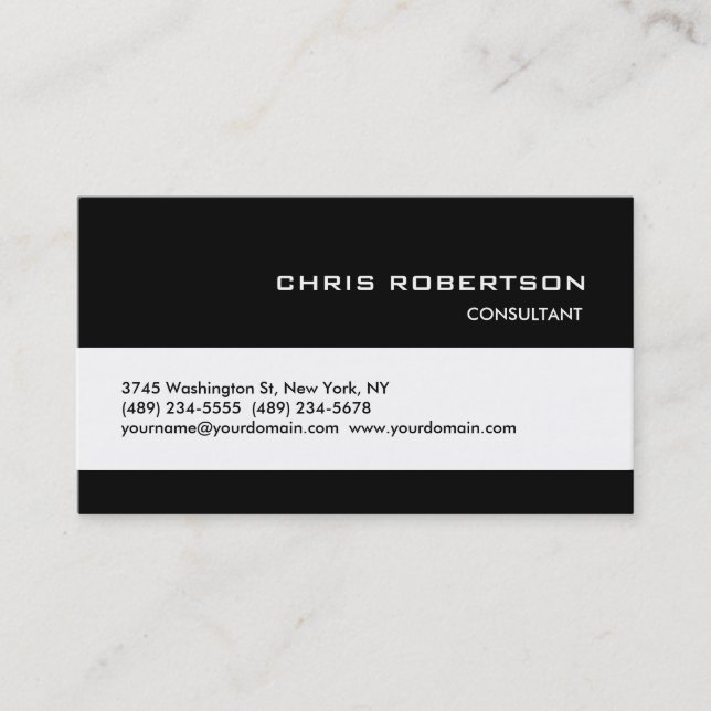 Tarjeta De Visita Black White Classical Trends Standard Business Car (Anverso)