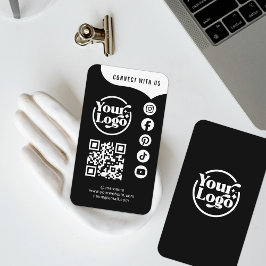 Tarjeta De Visita Black White Connect Con El Código QR De Los Ee.Uu.