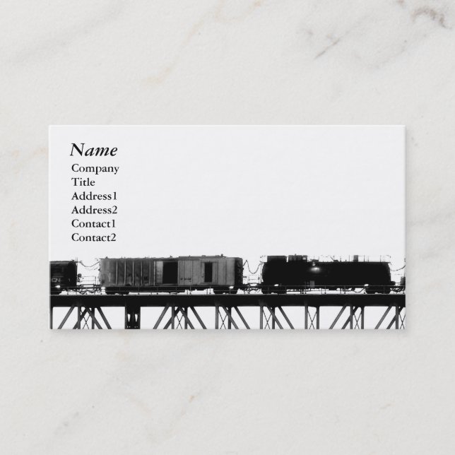 Tarjeta De Visita Black&white del puente de travesía del tren - (Anverso)