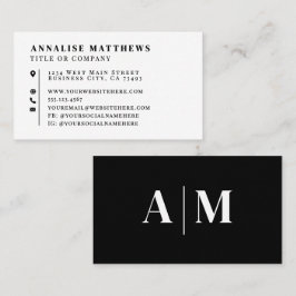 Tarjeta De Visita Black White Elegant Professional