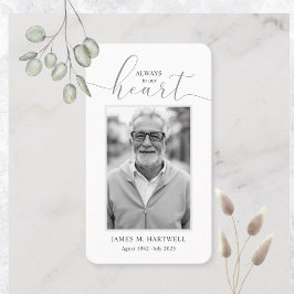 Tarjeta De Visita Black & White Funeral Photo Sympathy Modern