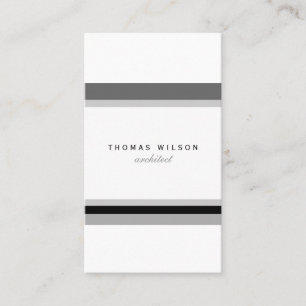 Tarjeta De Visita Black white grey stripes minimal modern chic card