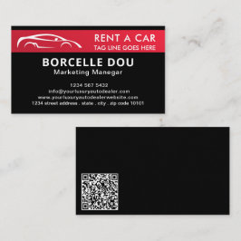 Tarjeta De Visita Black White Modern Car Rent Business Card