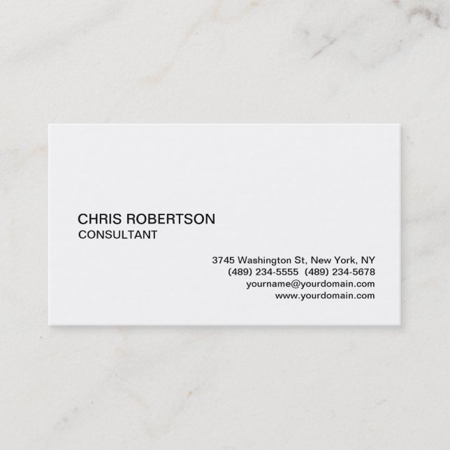 Tarjeta De Visita Black White Modern Elegant Standard Card (Anverso)