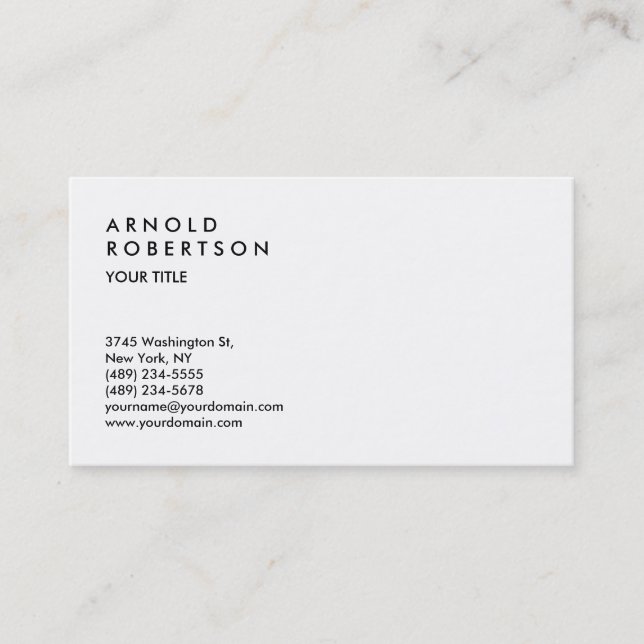 Tarjeta De Visita Black White Modern Professional Business Card (Anverso)