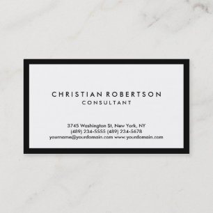 Tarjeta De Visita Black White Modern Professional Business Card
