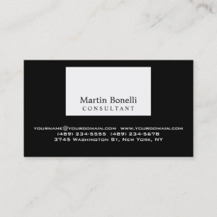 Tarjeta De Visita Black White Professional Business Card