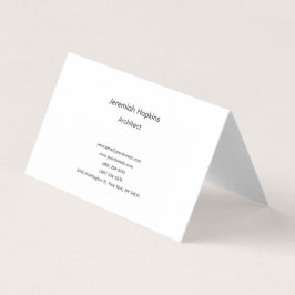 Tarjeta De Visita Black White Simple Plain Architect Premium Pearl