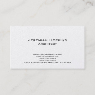 Tarjeta De Visita Black White Simple Plain Architect Premium Pearl