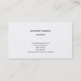 Tarjeta De Visita Black White Simple Plain Architect Premium Pearl