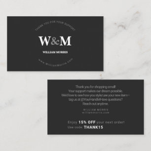 Tarjeta De Visita Black White Streetwear Edgy Branded Company Gracia