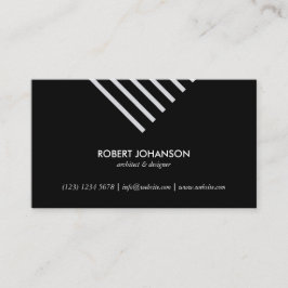Tarjeta De Visita Black white stripes minimalist professional classy
