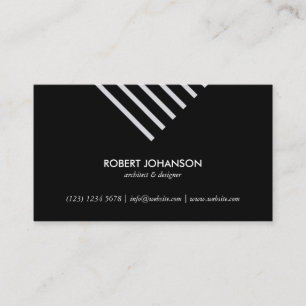 Tarjeta De Visita Black white stripes minimalist professional classy