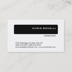 Tarjeta De Visita Black White Trendy Moderne Consultant Card Busines