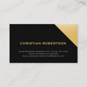 Tarjeta De Visita Black Yellow Modern Simple Plain Business Card