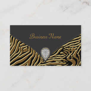 Tarjeta De Visita Black Zebra Gold Black Zebra Business Card