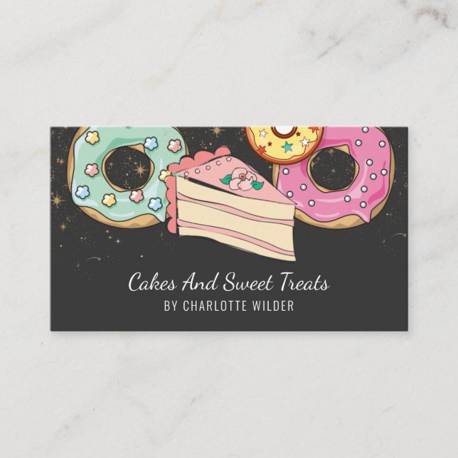 Tarjeta de visita BlackBusiness para pastelería Pa (Anverso)