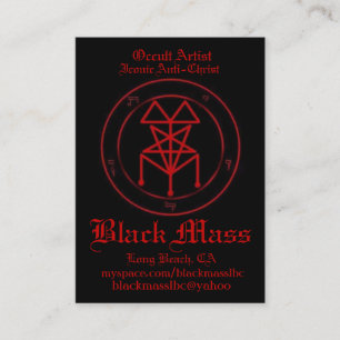 Tarjeta De Visita blackmasspent1, artista oculto, Anti-Chri icónico