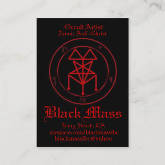 Tarjeta De Visita blackmasspent1, artista oculto, Anti-Chri icónico…