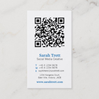 Tarjeta de visita blanca azul de los medios de la