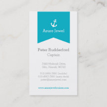 Tarjeta de visita blanca azul del yate de la