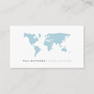 Tarjeta de visita blanca azul minimalista del