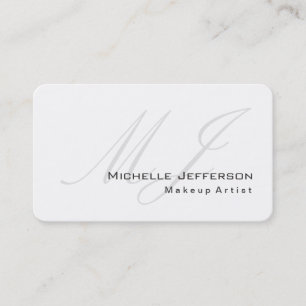 Tarjeta de visita blanca de artista de maquillaje 