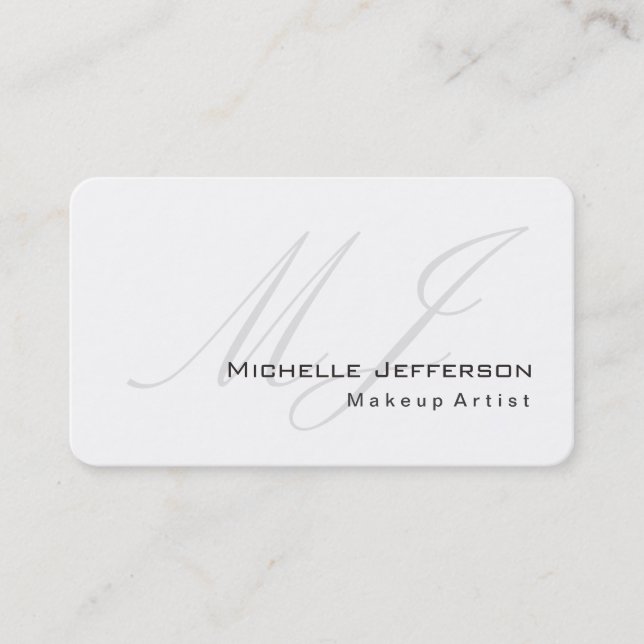 Tarjeta de visita blanca de artista de maquillaje  (Anverso)