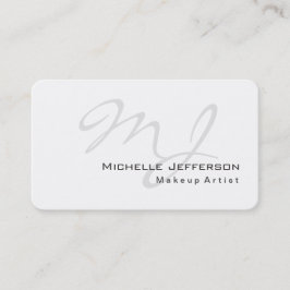 Tarjeta de visita blanca de artista de maquillaje