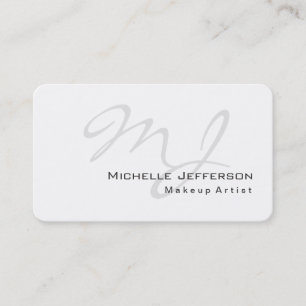 Tarjeta de visita blanca de artista de maquillaje 
