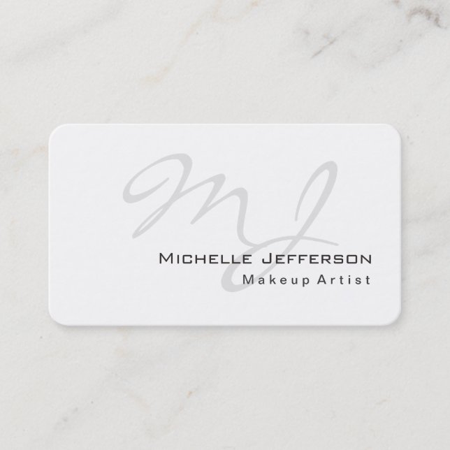 Tarjeta de visita blanca de artista de maquillaje  (Anverso)