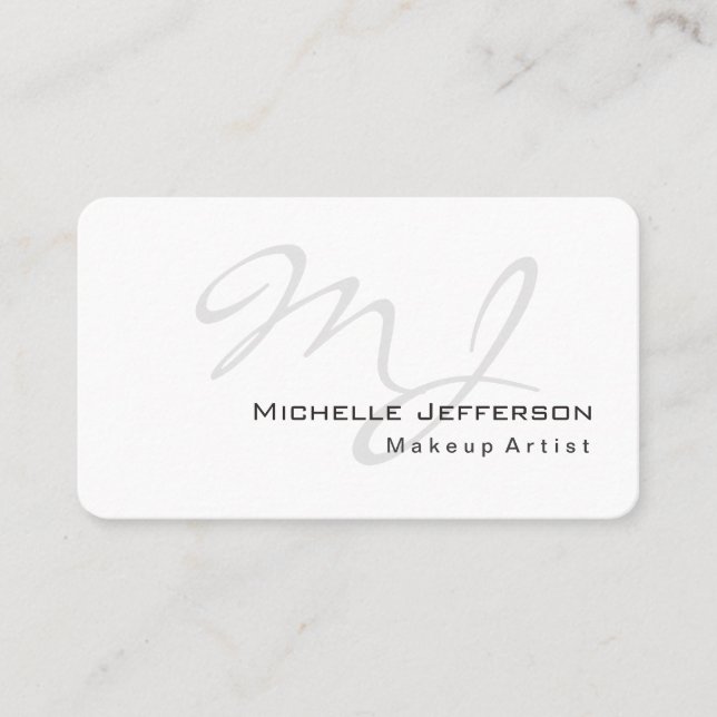 Tarjeta de visita blanca de artista de maquillaje  (Anverso)